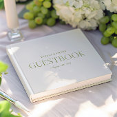 Minimalistische elegante Beige & Sage Green bruilo Gastenboek