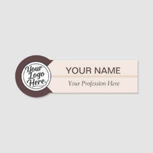 Minimalistische Elegante Beige Script Zakelijke Na Naamplaatje