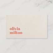 Minimalistische Elegante Beige Terracotta Consulta Visitekaartje (Voorkant)