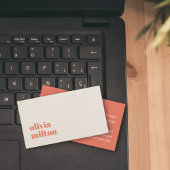 Minimalistische Elegante Beige Terracotta Consulta Visitekaartje