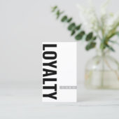 Minimalistische Elegante Black and White Loyalty K Visitekaartje (Staand voorkant)