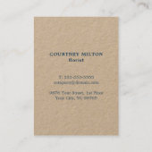 Minimalistische Elegante Blauwe Bloemist Visitekaartje (Achterkant)