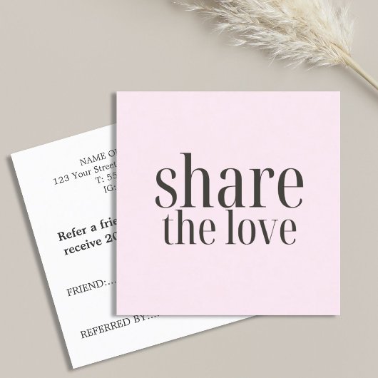 Minimalistische elegante Bleke Roos Bold Beauty Sa Aanbevelingskaartje