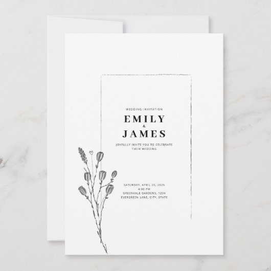 Minimalistische Elegante Bloem Kaart (Voorkant)