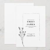 Minimalistische Elegante Bloem Kaart (Voorkant / Achterkant)