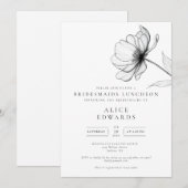 Minimalistische Elegante Bloemen Bruidsmeisjes Lun Kaart (Voorkant / Achterkant)