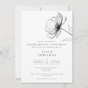 Minimalistische Elegante Bloemen Bruidsmeisjes Lun Kaart