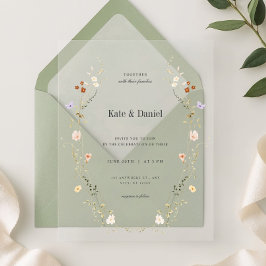 Minimalistische Elegante Bloemen Bruiloft Acryl Uitnodigingen