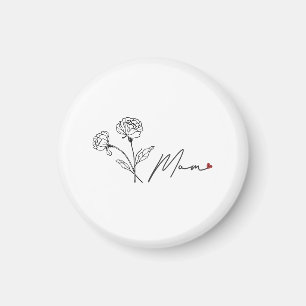 Minimalistische Elegante Bloemen Mam Magneet