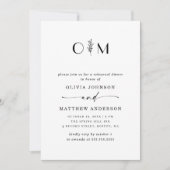 Minimalistische Elegante Bloemen Wedding Repetitie Kaart (Voorkant)