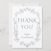 Minimalistische Elegante Bloemenbruiloft Dank u ka Bedankkaart (Voorkant)