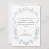 Minimalistische Elegante Bloemenbruiloft Dank u ka Bedankkaart (Achterkant)