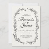 Minimalistische Elegante Bloemenbruiloft Kaart (Voorkant)