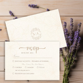 Minimalistische Elegante Bloemenbruiloft RSVP Kaar