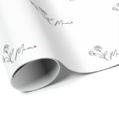 Minimalistische Elegante Bloemige Moeder Cadeaupapier (Rol Hoek)