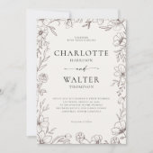 Minimalistische Elegante Bloemige Trouwuitnodiging Save The Date (Voorkant)