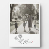 Minimalistische Elegante Bloemmoeder Fotoplaat (voorkant)