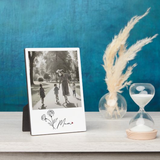 Minimalistische Elegante Bloemmoeder Fotoplaat (Zijkant)