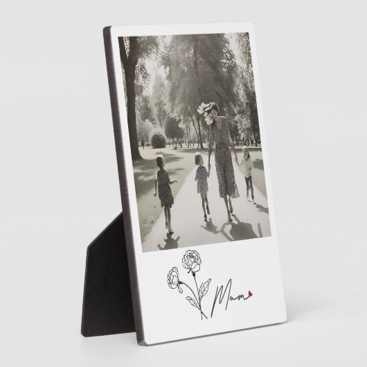 Minimalistische Elegante Bloemmoeder Fotoplaat (Zijkant)