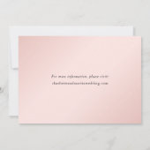 Minimalistische Elegante Blush en Zwarte Bruiloft Save The Date (Achterkant)