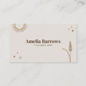 Minimalistische elegante Boho Cream Bohemian Sun S Visitekaartje (Achterkant)