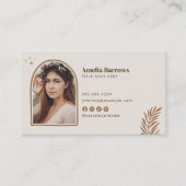 Minimalistische elegante Boho Cream Bohemian Sun S Visitekaartje (Voorkant)