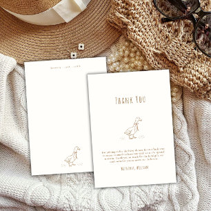 Minimalistische Elegante Boho Dwaze Gans Baby Show Bedankkaart