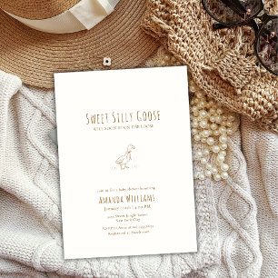 Minimalistische Elegante Boho Dwaze Gans Baby Show Kaart