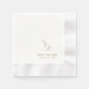 Minimalistische Elegante Boho Dwaze Gans Baby Show Servet