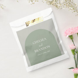 Minimalistische Elegante Boho Salie Groene Boog Tr Bedankzakje