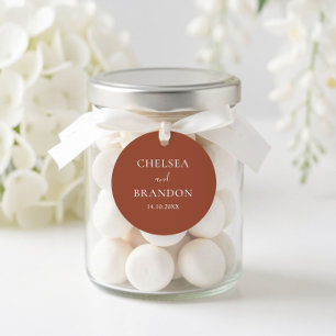 Minimalistische Elegante Boho Verbrande Sinaasappe Ronde Sticker