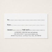 Minimalistische elegante Bold Beige zwarte salon Visitekaartje (Achterkant)