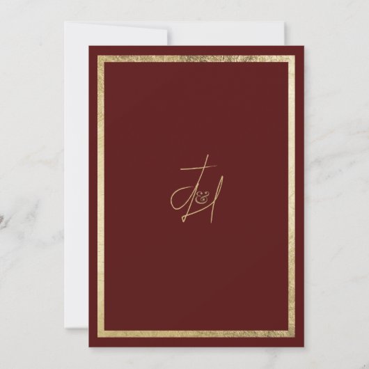 Minimalistische elegante bordeauxrood goud Save th Kaart (Achterkant)