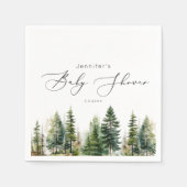 Minimalistische elegante bos rustieke babyshower servet (Voorkant)