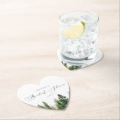 Minimalistische elegante bos rustieke bruidsdouche kartonnen onderzetters (Insitu)