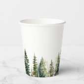 Minimalistische elegante bos rustieke bruidsdouche papieren bekers (Achterkant)