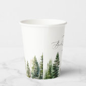 Minimalistische elegante bos rustieke bruidsdouche papieren bekers (Rechts)