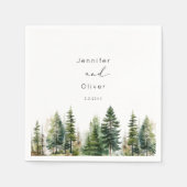 Minimalistische elegante bos rustieke bruiloft servet (Voorkant)