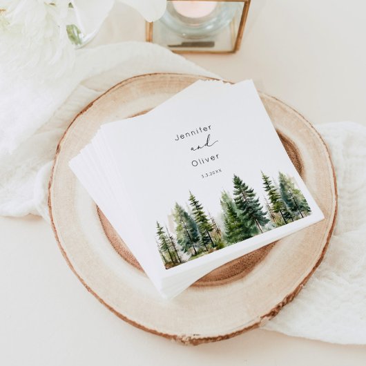 Minimalistische elegante bos rustieke bruiloft servet