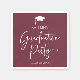Minimalistische elegante Bourgogne Graduation Part Servet