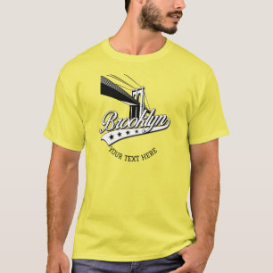 Minimalistische Elegante Brooklyn Design Gele T-sh T-shirt