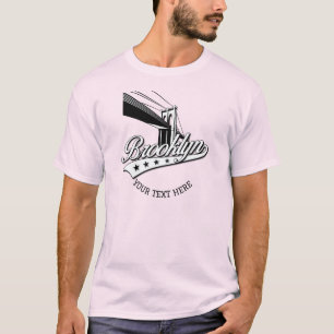 Minimalistische Elegante Brooklyn Design Lichtroze T-shirt
