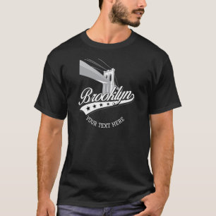 Minimalistische Elegante Brooklyn Design Zwarte T- T-shirt