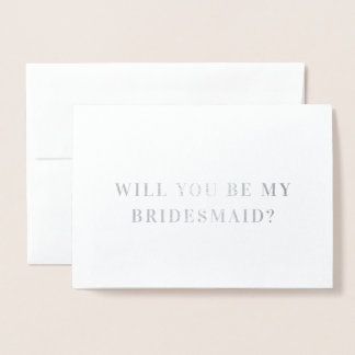 Minimalistische elegante bruidsmeisje voorstel Kaa Folie Kaarten
