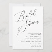 Minimalistische Elegante Bruidsuitnodiging Zwart e Kaart (Voorkant)