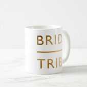 minimalistische elegante bruidtribe faux goudtekst koffiemok (Voorkant rechts)