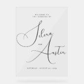 Minimalistische elegante bruiloft Acryl Welkomstbo Acryl Bord (Voorkant)
