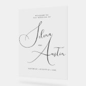 Minimalistische elegante bruiloft Acryl Welkomstbo Acryl Bord (Hoek)