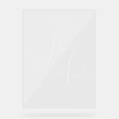 Minimalistische elegante bruiloft Acryl Welkomstbo Bord (Voorkant)