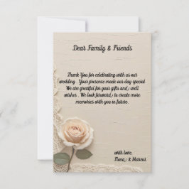  minimalistische elegante bruiloft bedankkaart